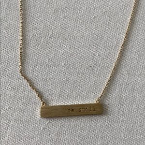 Alter’d State “be still” gold bar necklace
